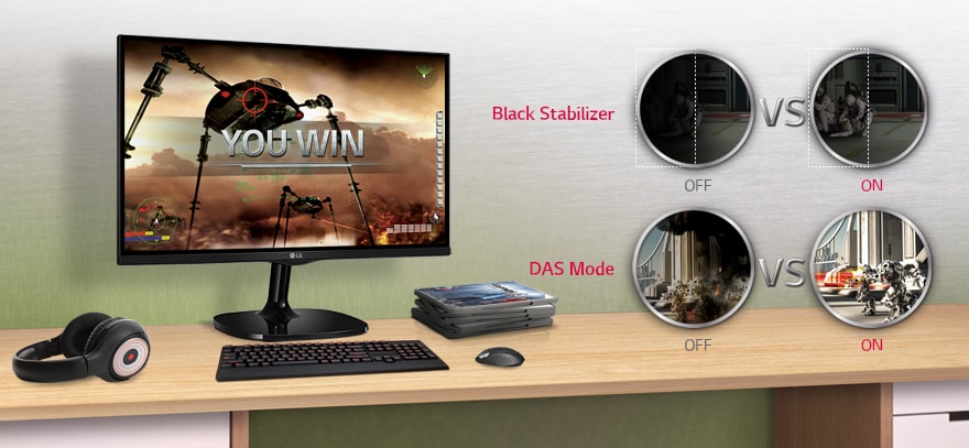 Mode stabilisateur noir et & DAS (Dynamic Action Sync)